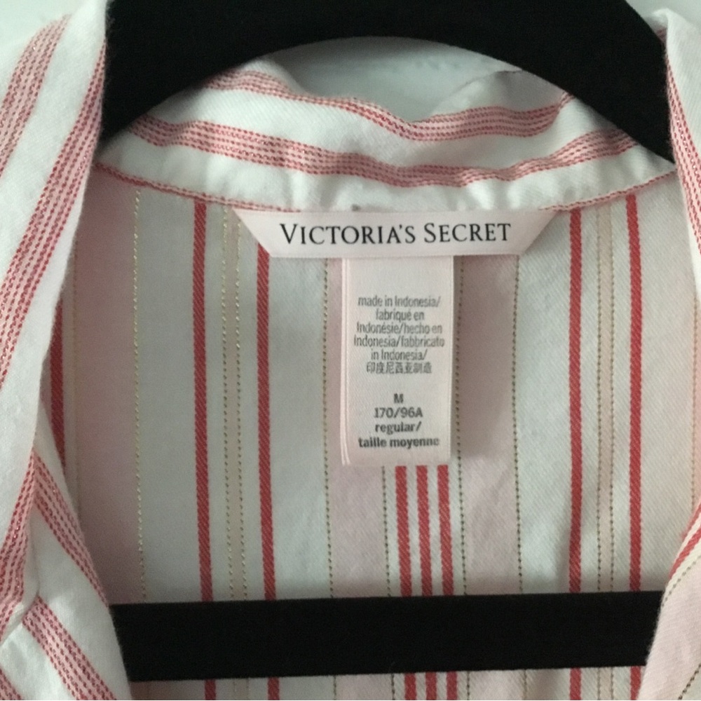 Victoria's Secret Pink and Red with gold metallic Striped Pajama Set - Picture 3 of 3
